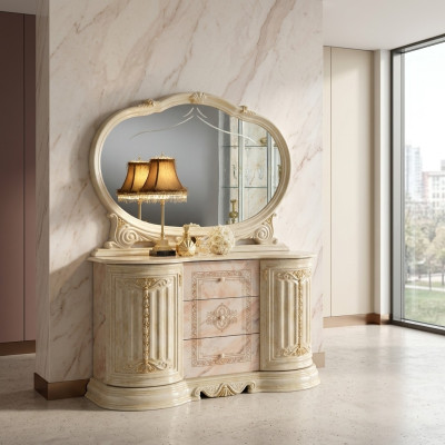 Miroir Commode Armoire Commodes Bahut Ensemble de chambre Bois Style moderne neuf
