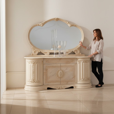 Commode Buffets Bahut Miroir Meubles Italiens 2 pcs. Ensemble neuf