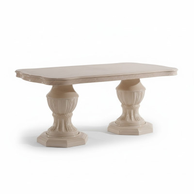 Table de salle à manger ovale luxueuse : meuble au design exclusif en bois italien