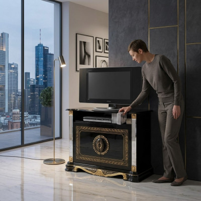 Meuble télé design, commode TV, bahut, meuble bas, armoire, étagère de salon, luxe