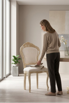 Chaise de salle à manger de luxe 1x Chaise de cuisine Chaise de salon Chaise rembourrée Chaises
