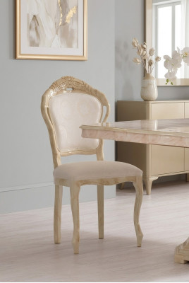 Chaise de salle à manger de luxe 1x Chaise de cuisine Chaise de salon Chaise rembourrée Chaises