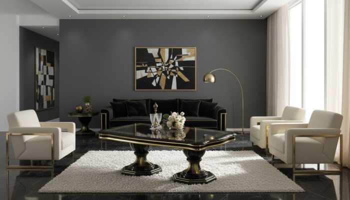 Table basse de design de luxe Tables d'appoint de salon en café Mobilier italien de salon