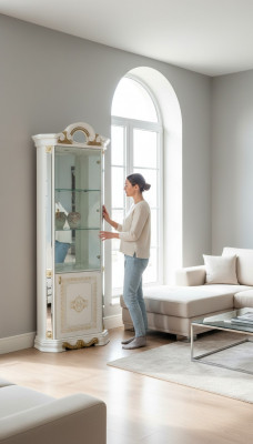 Vitrine de luxe Vitrine d'angle Armoire vitrée Mobilier moderne Étagère classique ITALIE