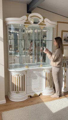 Vitrine Armoire en bois Vitrine classique Armoires en bois Design Salon en verre