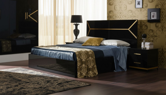 Lits de style classique en cuir double lit d'hôtel en bois moderne Chambre à coucher Meubles