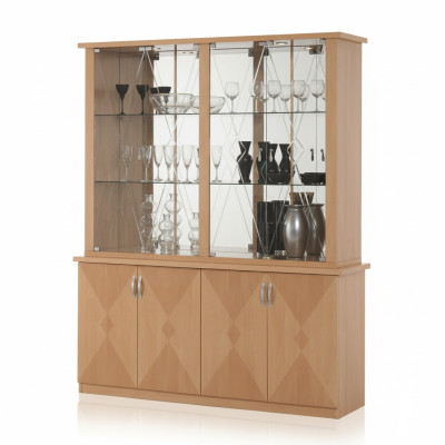 Vitrine classique Armoire Vaisselier Mobilier italien Armoires Vitrines Hêtre nouveau