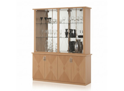Vitrine classique Armoire Vaisselier Mobilier italien Armoires Vitrines Hêtre nouveau