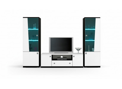 Mur de vie moderne, vitrine de salon, buffet, meuble TV, étagère, armoire murale, 3 pièces, neuf.