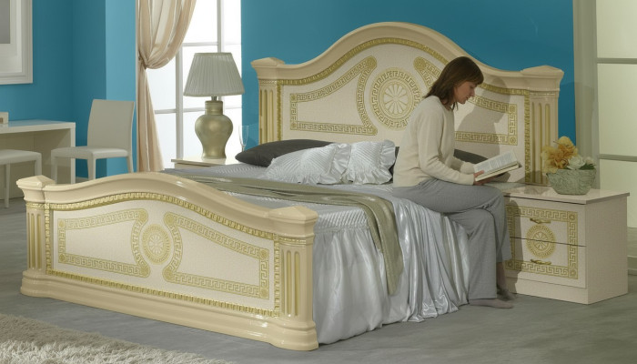 Lit double lit classique Sti Lits Rembourrage Meubles italiens en bois