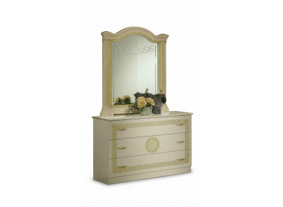 Miroir Commode Armoire Commodes Ensemble de chambre en bois Style classique 2 pièces.