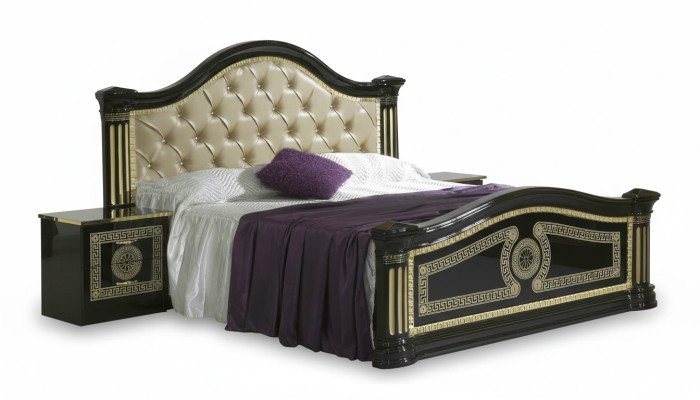 Chambre 3 pièces Ensemble Lit 2x Table de chevet Console Lits Chesterfield Tapisserie