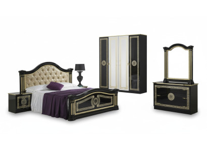 Ensemble de chambre à coucher Style Moderne Lit Table de chevet Commode Meubles de chambre à coucher 6 pièces. Groupe nouveau.