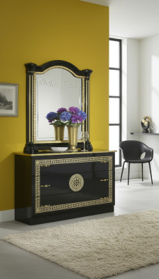 Miroir Commode Armoire Commodes Buffet Ensemble de chambre Bois Style moderne neuf