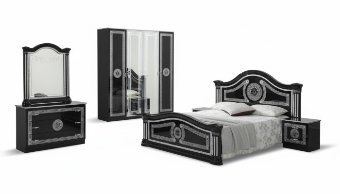 Chambre Ensemble Complet Style Royal Moderne Lit Table de chevet 6 pcs. nouveau