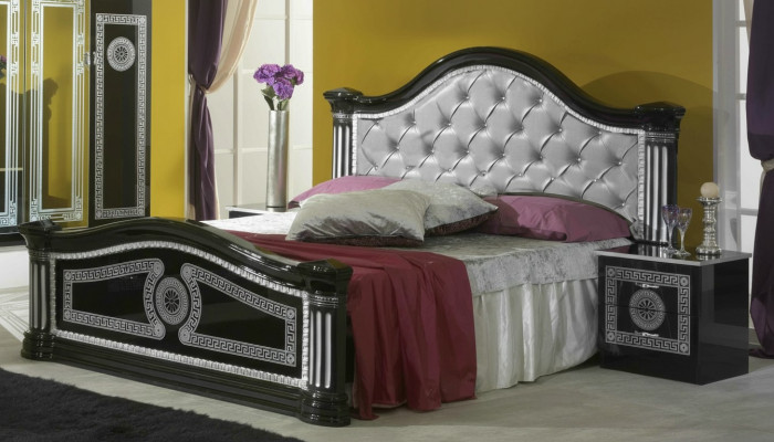 Lits Chesterfield de luxe Lit en bois royal Hôtel Palace Lit double 180x200