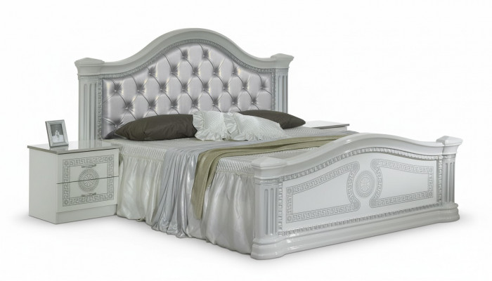 Ensemble de chambre de classe 3 pièces Lit Lit double Lits 2x Table de chevet Chesterfield