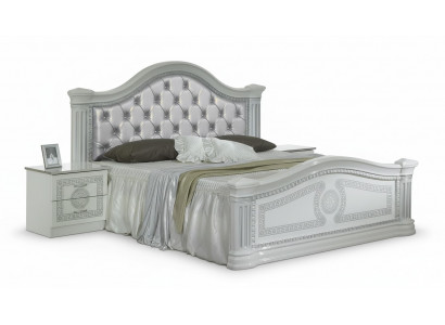 Ensemble de chambre de classe 3 pièces Lit Lit double Lits 2x Table de chevet Chesterfield