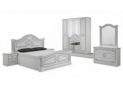 Chambre à coucher design 3 pièces. Lit 2x Table de chevet Classique r Ensemble de lits de luxe Meubles