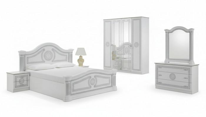 Chambre Ensemble de meubles italiens moderne de luxe de 6 pièces. Lit Lits Armoire neuf