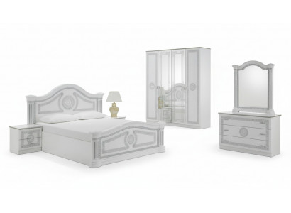 Chambre Ensemble de meubles italiens moderne de luxe de 6 pièces. Lit Lits Armoire neuf