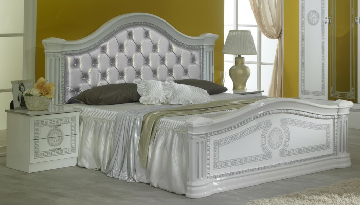 Lit de concepteur Lits de chambre Chesterfield Textile Cuir Hôtel de luxe Tapisserie