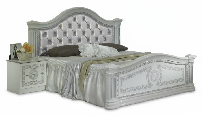 Lit de concepteur Lits de chambre Chesterfield Textile Cuir Hôtel de luxe Tapisserie