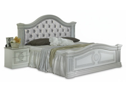 Lit de concepteur Lits de chambre Chesterfield Textile Cuir Hôtel de luxe Tapisserie