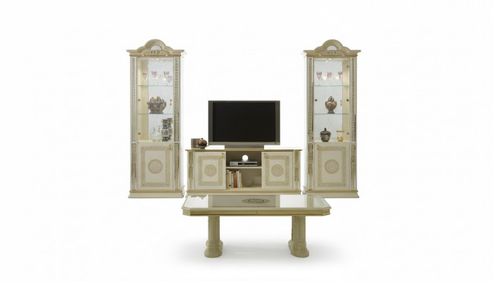 Armoire murale classique pour le salon, buffet 2x vitrine, buffet basquer.