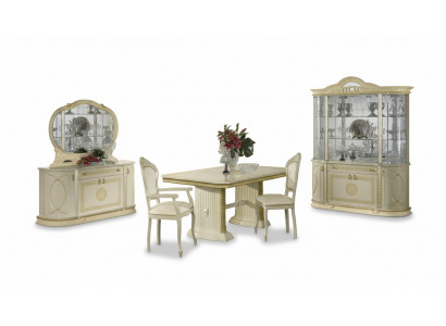 Salle à manger Ensemble Vitrine Table à manger Suite Groupe de tables Ensemble de 4 pièces Baroque complet