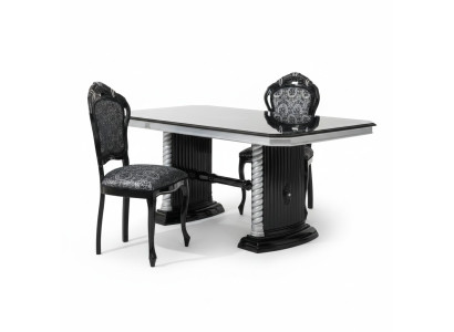 Table de salle à manger classique Salon Tables Meubles italiens Table en bois 185/230cm