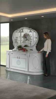 Miroir Commode Armoire Commodes Buffet Chambre à coucher Ensemble de chambre Bois Style moderne 2 pièces