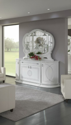 Miroir Commode Armoire Commodes Buffet Chambre à coucher Ensemble de chambre Bois Style moderne 2 pièces