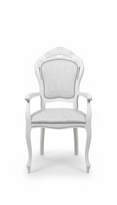 Chaise Blanc Argent Design Salon Salle à manger Bois Chaises Rembourrage Fabriqué en Italie