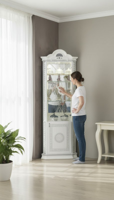 Vitrine d'angle de luxe Vitrine Armoires Armoires en bois de style italien