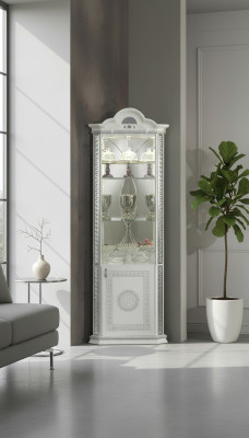 Vitrine d'angle de luxe Vitrine Armoires Armoires en bois de style italien