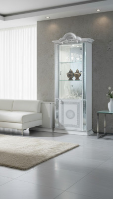 Vitrine de haute qualité met en valeur les meubles en bois de luxe de style italien avec de nouveaux verres