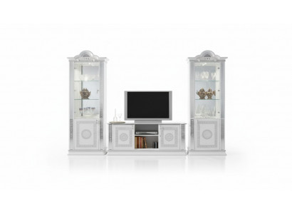Ensemble de salon Unité murale Vitrine Commode Table Meuble TV Vitrine Ensemble complet de 3 pièces neuf