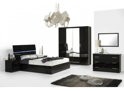 Ensemble de chambre à coucher complet Commode Lit Armoire Lits Console de nuit 6 pièces.