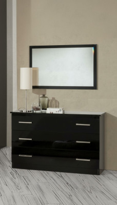 Buffet Bahut Commode Miroir Véritable Artisanat en Bois Étagère 2 pièces Commodes