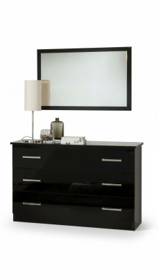 Buffet Bahut Commode Miroir Véritable Artisanat en Bois Étagère 2 pièces Commodes