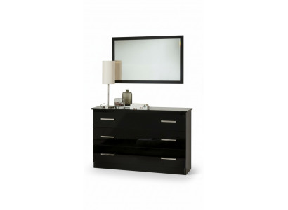 Buffet Bahut Commode Miroir Véritable Artisanat en Bois Étagère 2 pièces Commodes