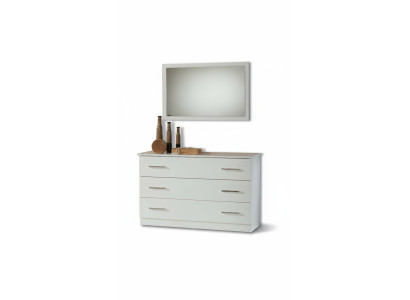 Tables de maquillage Console Table Side Board Salle Bois Miroir + Commode 2 pièces ensemble