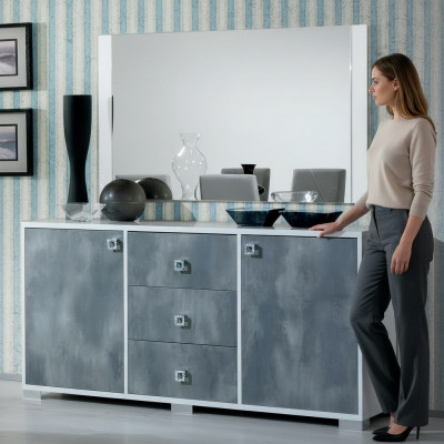 2 commodes modernes. Ensemble de commode de style moderne + miroir de meubles italiens