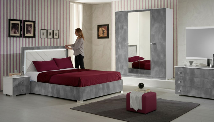 Chambre Ensemble de meubles italiens de luxe 6 pièces Lit Lits Armoire Commode neuf