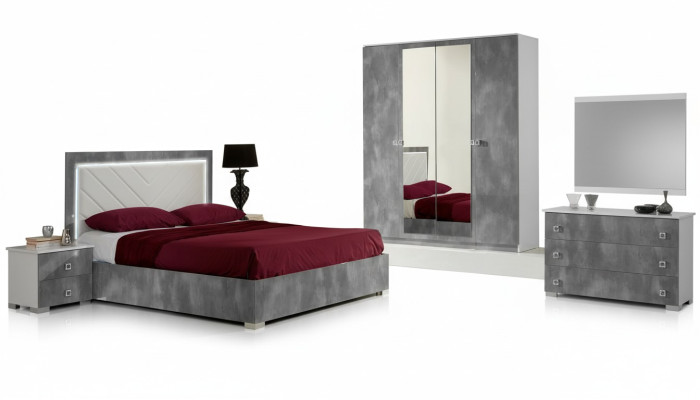 Chambre Ensemble de meubles italiens de luxe 6 pièces Lit Lits Armoire Commode neuf
