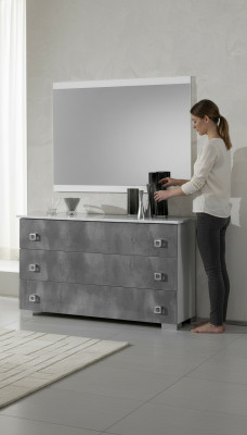 Tables consoles Table Table Side Board Chambre à coucher Bois Miroir + Commode Coffres de tiroirs