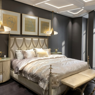 Classique Lit Baroque Rococo Lits d'Hôtel Lit Rembourré Lit Double Cuir