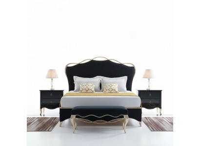 Conception de lit textile mariage moderne cadre de luxueux chambre de sommeil double d'hôtel