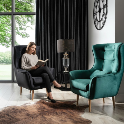Fauteuil design Lounge Club Chaise télévision Chaises Fauteuil relax Bureau Tapisserie neuf
